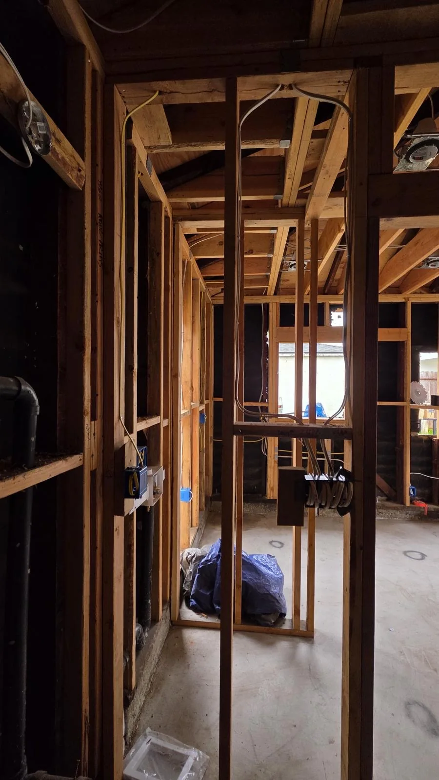 Electrical wiring inside walls
